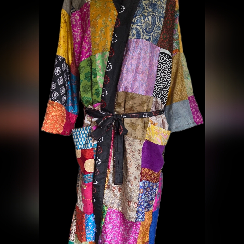 Silk Patchwork Robe - image 1